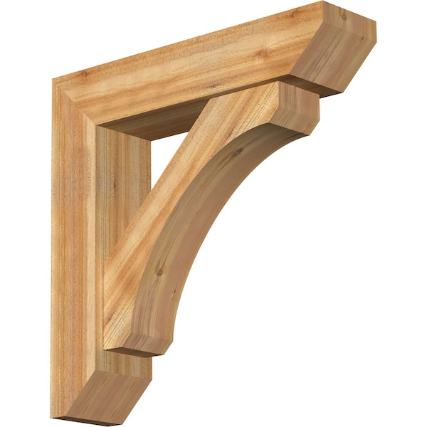 Ekena Millwork Legacy Slat Rough Sawn Bracket w/ Offset Brace, Western Red Cedar, 8"W x 34"D x 34"H BKT0806X34X34LEC06RWR - main